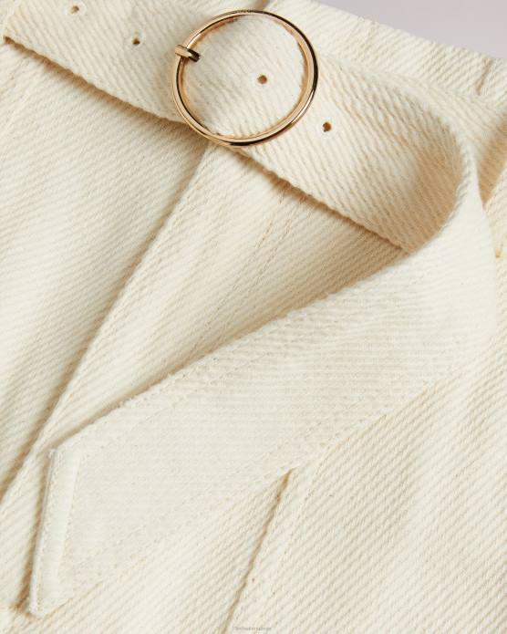 Ted Baker femmes 60VD300 vêtements short indigow taille haute ceinturé Ivoire