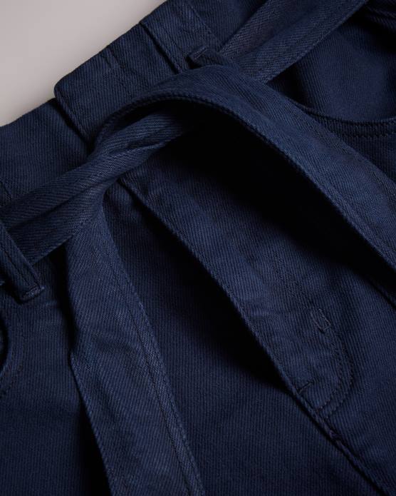 Ted Baker femmes 60VD352 vêtements Danikii - Short en jean taille haute à nouer bleu foncé