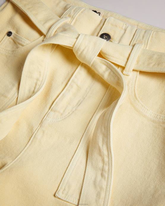 Ted Baker femmes 60VD382 vêtements Danikii - Short en jean taille haute à nouer jaune clair