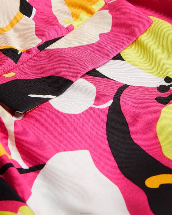 Ted Baker femmes 60VD38 vêtements short ajusté à imprimé abstrait Thiana rose pétant