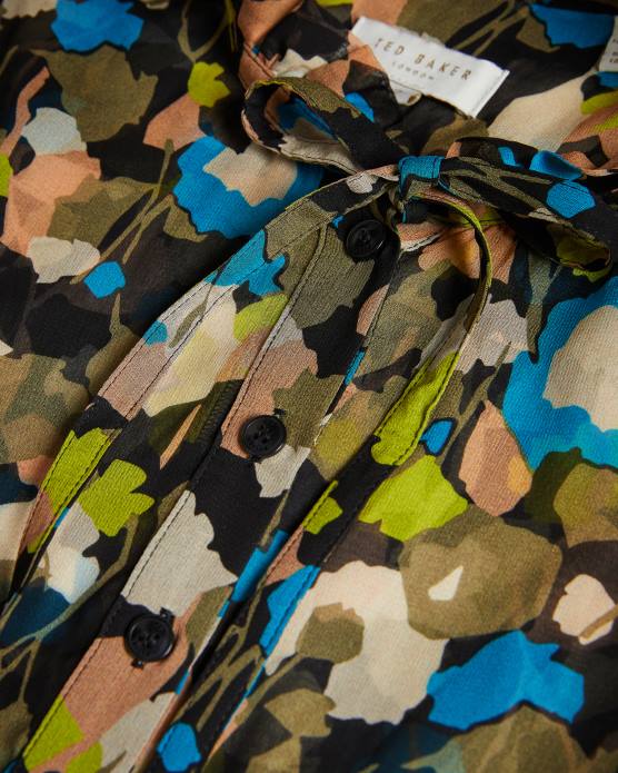 Ted Baker femmes 60VD485 vêtements hariiee - robe courte à taille basse et fleurs noir