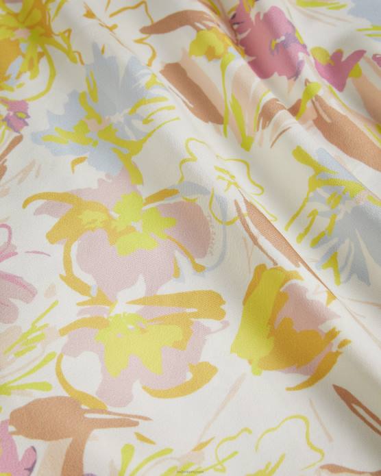 Ted Baker femmes 60VD490 vêtements Camily - Robe courte en satin avec col bénitier blanc