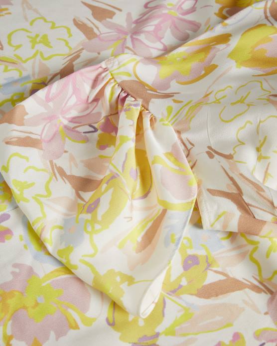 Ted Baker femmes 60VD490 vêtements Camily - Robe courte en satin avec col bénitier blanc