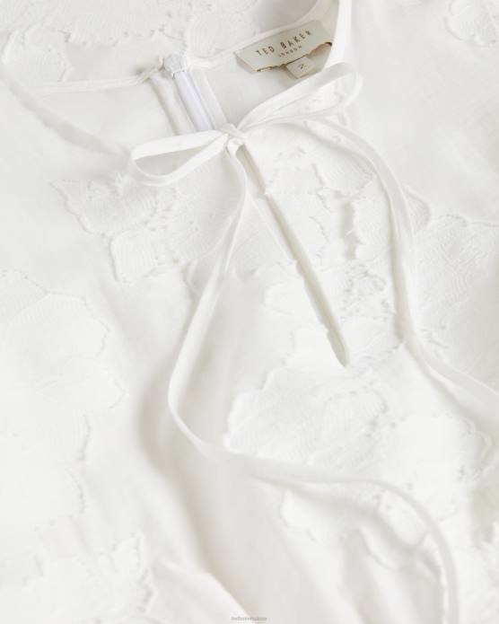 Ted Baker femmes 60VD504 vêtements Maylee - Robe courte flippy avec lien à nouer au cou blanc