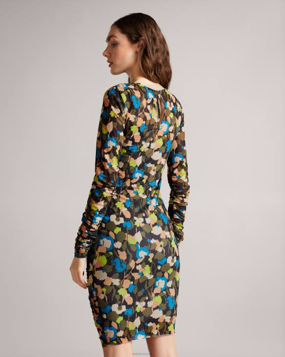 Ted Baker femmes 60VD507 vêtements robe ttinna froncée sur le devant noir