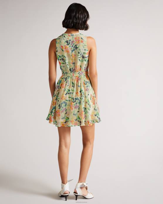 Ted Baker femmes 60VD523 vêtements haariss - robe courte sans manches avec lien au cou blanc