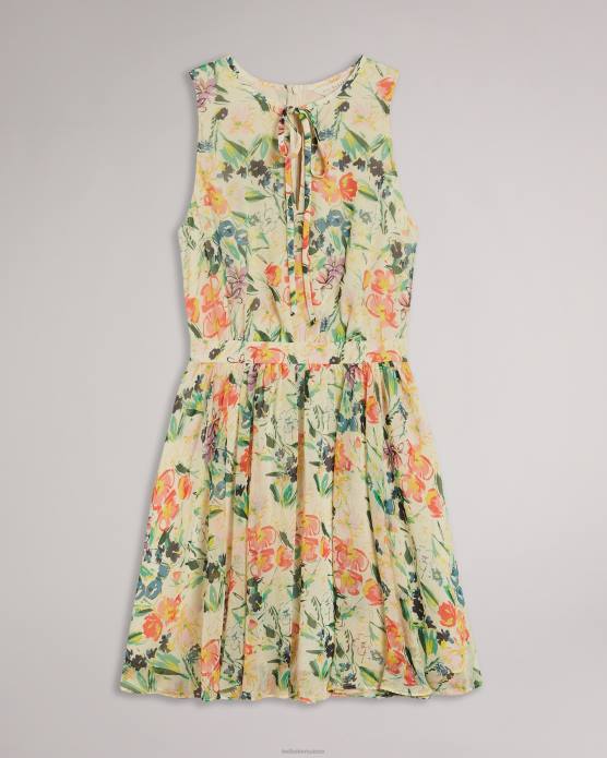 Ted Baker femmes 60VD523 vêtements haariss - robe courte sans manches avec lien au cou blanc