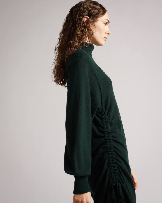 Ted Baker femmes 60VD530 vêtements aavvaa - robe en maille avec détails froncés sur les côtés vert