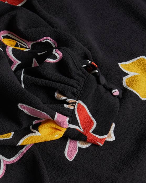 Ted Baker femmes 60VD538 vêtements Yviee New World - Robe midi oversize à volants noir