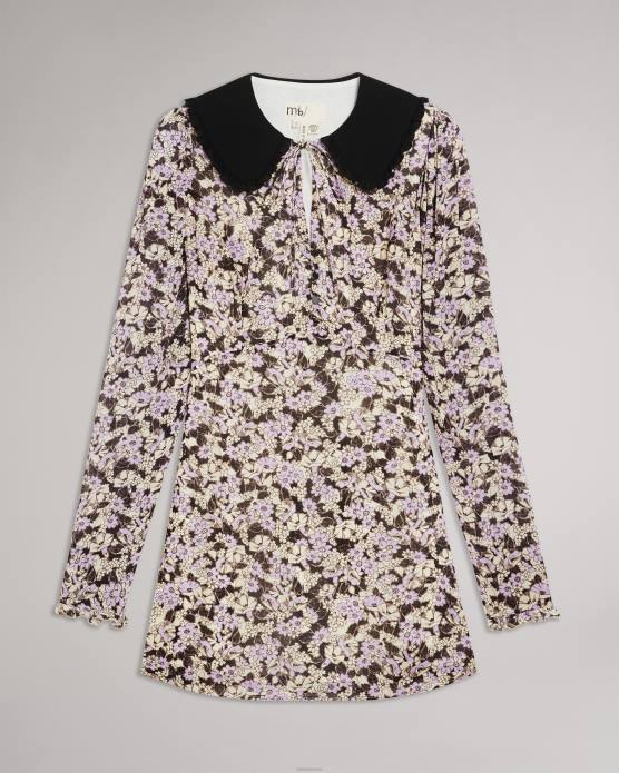 Ted Baker femmes 60VD573 vêtements Vanile - Robe courte boutonnée sur le devant marron foncé