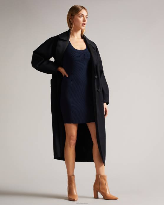 Ted Baker femmes 60VD581 vêtements robe moulante à encolure dégagée Dollra bleu foncé