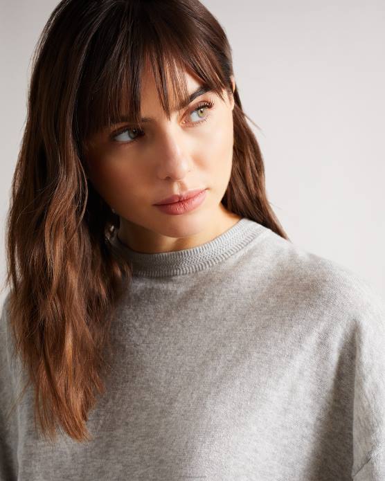 Ted Baker femmes 60VD591 vêtements Nicci - Pull à détails de manches gris foncé