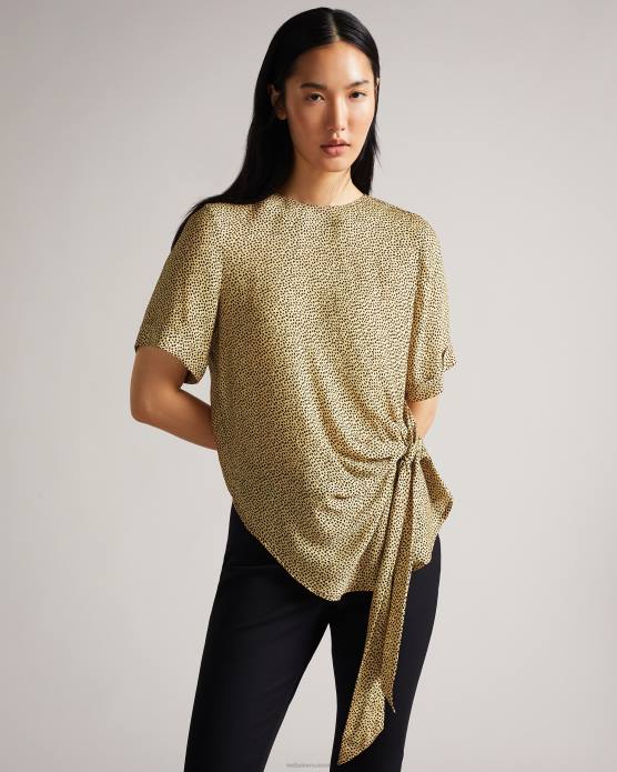 Ted Baker femmes 60VD576 vêtements robbiee - t-shirt intégral à nouer noir