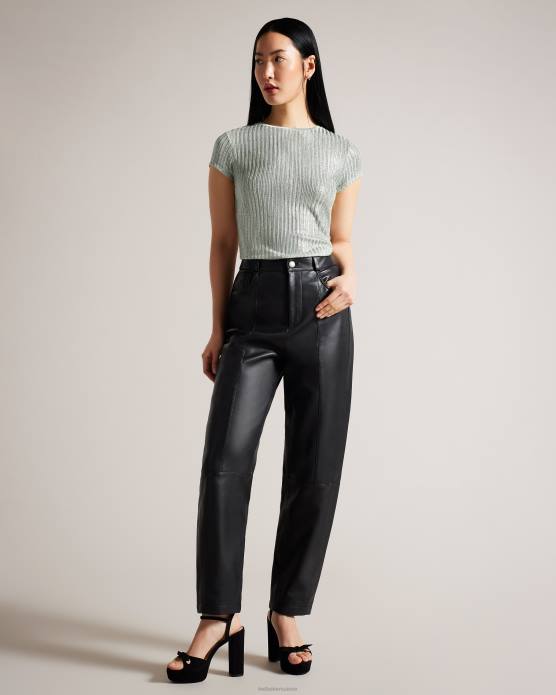 Ted Baker femmes 60VD609 vêtements catrino t-shirt ajusté métallisé pl-vert