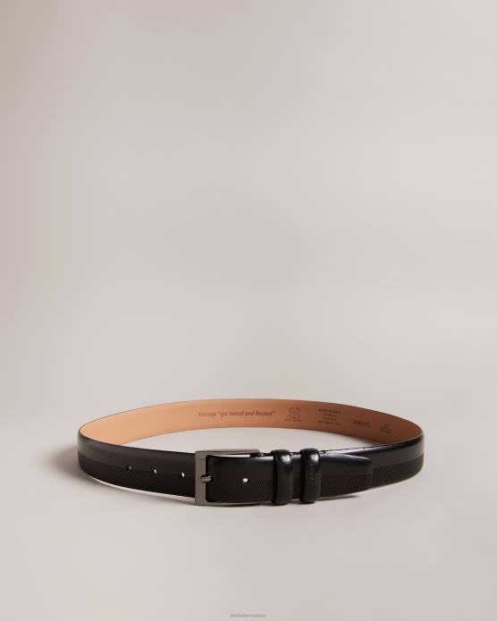 Ted Baker Hommes 60VD1966 accessoires ceinture en cuir gravé harvii noir