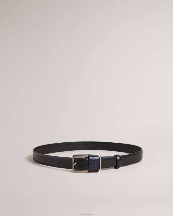 Ted Baker Hommes 60VD2016 accessoires ceinture à boucle à barre centrale Koen noir