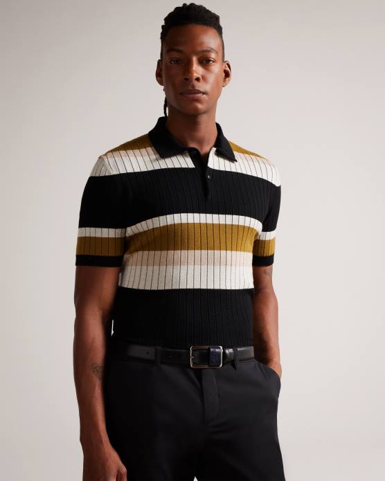 Ted Baker Hommes 60VD2016 accessoires ceinture à boucle à barre centrale Koen noir