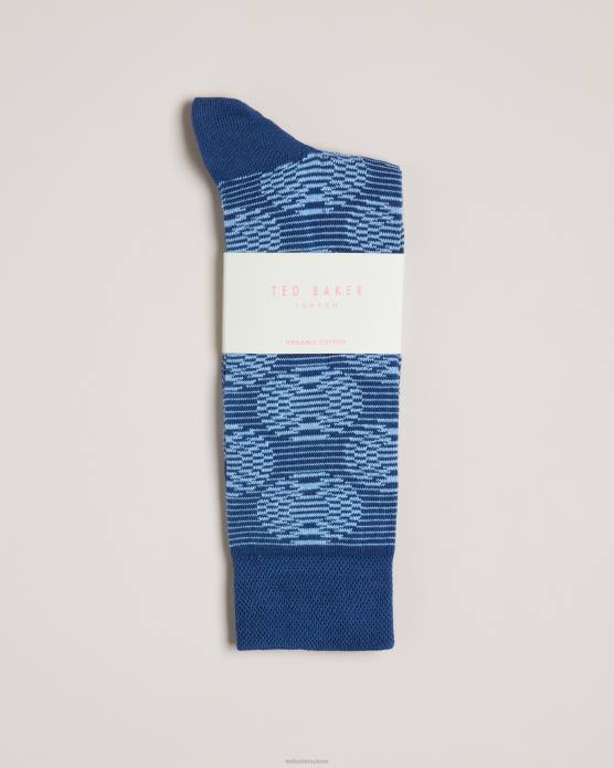 Ted Baker Hommes 60VD1835 accessoires chaussettes géométriques circulaires circsok bleu