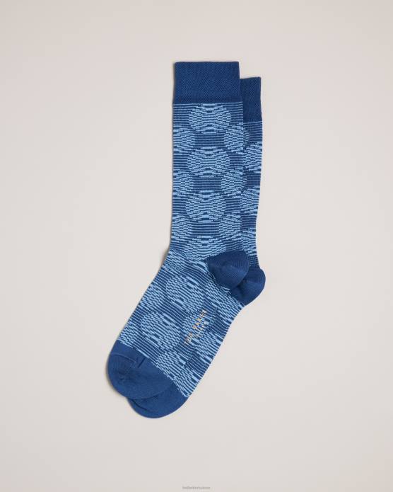Ted Baker Hommes 60VD1835 accessoires chaussettes géométriques circulaires circsok bleu