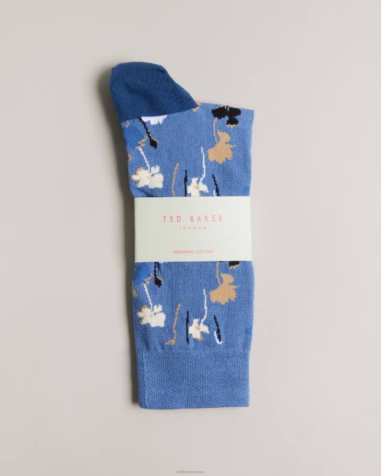 Ted Baker Hommes 60VD1943 accessoires chaussettes à motif floral florsoc bleu