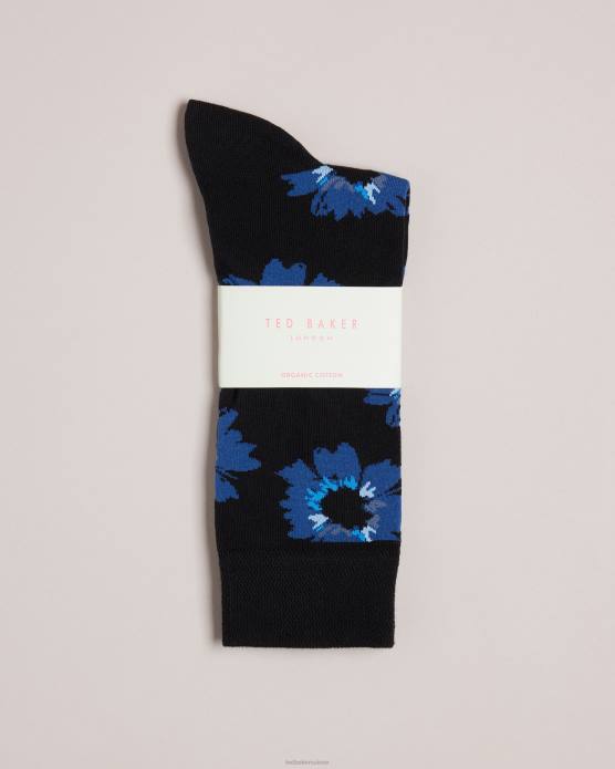 Ted Baker Hommes 60VD1947 accessoires chaussettes à imprimé floral peint newflor bleu marine foncé