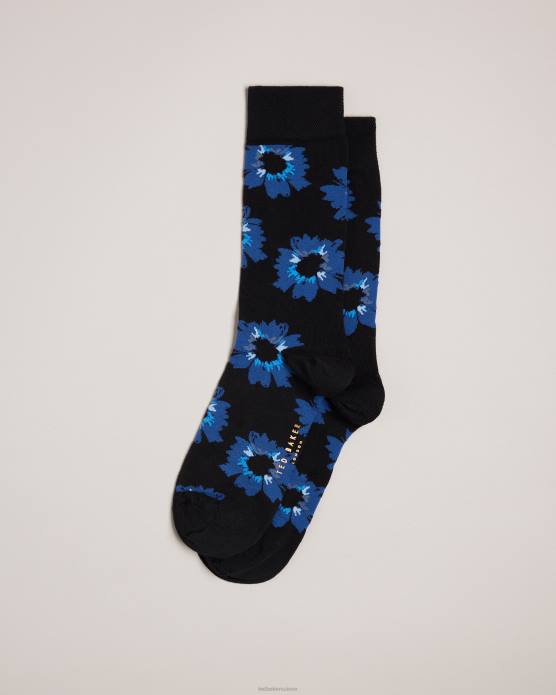 Ted Baker Hommes 60VD1947 accessoires chaussettes à imprimé floral peint newflor bleu marine foncé