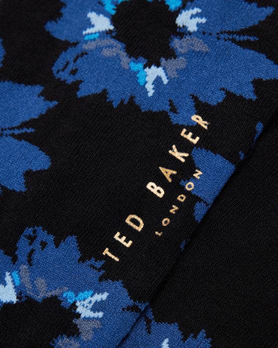 Ted Baker Hommes 60VD1947 accessoires chaussettes à imprimé floral peint newflor bleu marine foncé