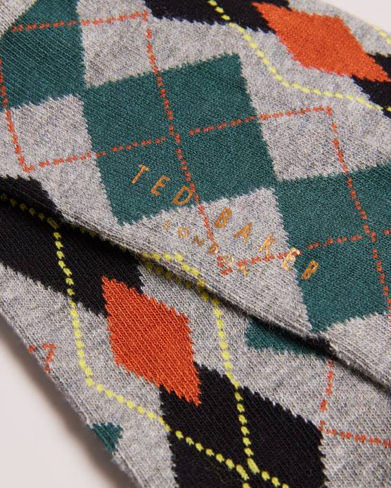Ted Baker Hommes 60VD2005 accessoires chaussettes à motif fair-isle fairpat gris