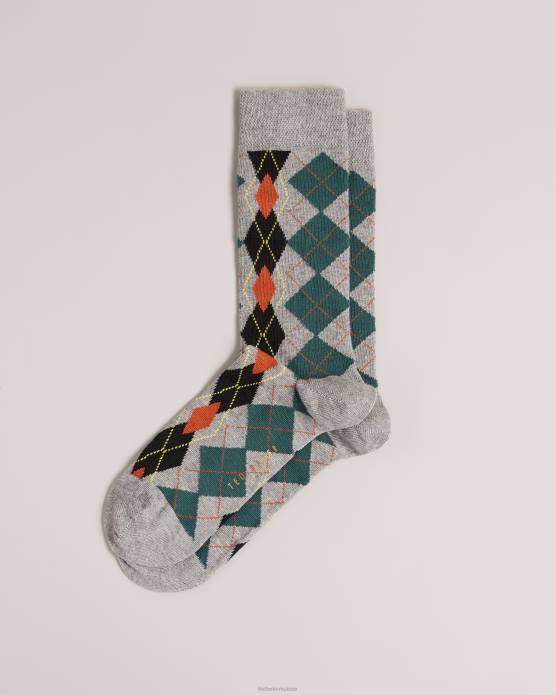 Ted Baker Hommes 60VD2005 accessoires chaussettes à motif fair-isle fairpat gris