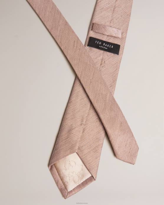 Ted Baker Hommes 60VD1845 accessoires cravate jamzez en soie mélangée texturée brun clair