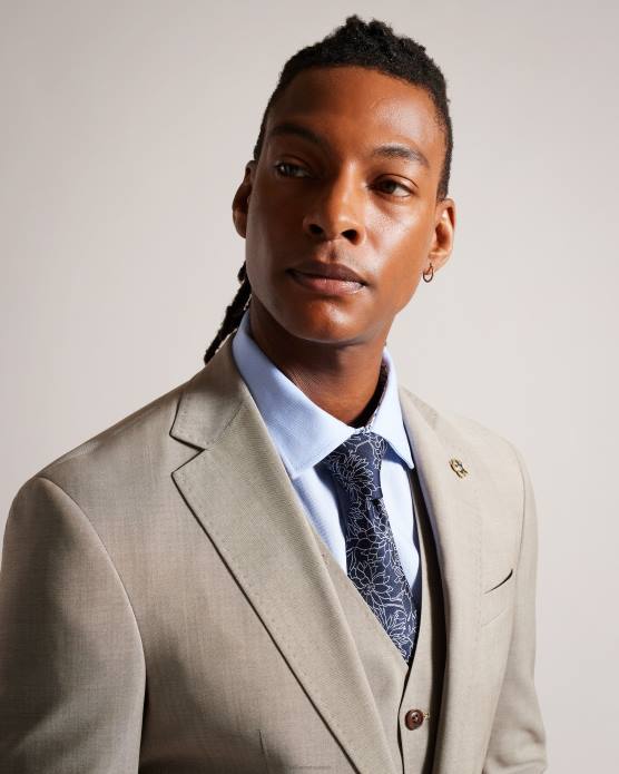 Ted Baker Hommes 60VD1917 accessoires cravate en soie jacquard fleurie belice marine