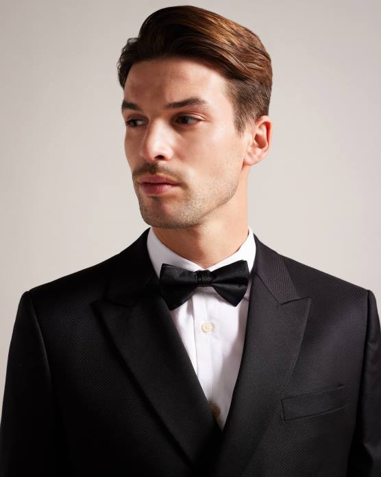 Ted Baker Hommes 60VD1990 accessoires noeud papillon en soie côtelée ottoman Brosney noir