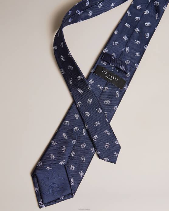 Ted Baker Hommes 60VD2000 accessoires cravate caméra jacquard hubert marine