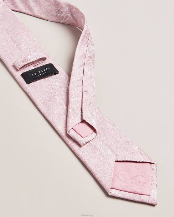 Ted Baker Hommes 60VD2040 accessoires cravate en soie à motif cachemire Meews rose sombre