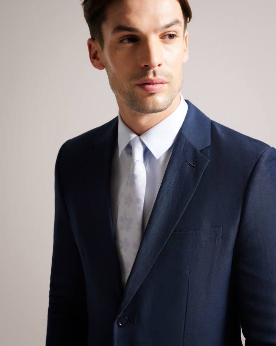 Ted Baker Hommes 60VD2045 accessoires cravate jacquard berel magnolia bleu