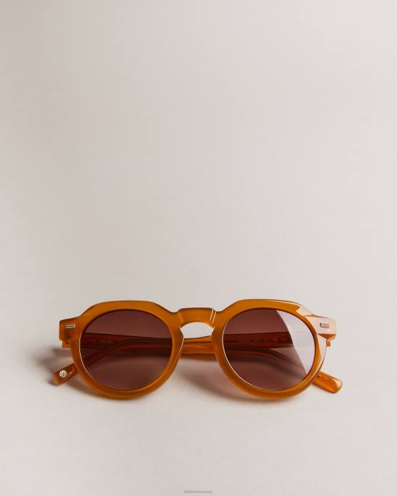 Ted Baker Hommes 60VD1937 accessoires lunettes de soleil rondes à dessus plat chérie Miel