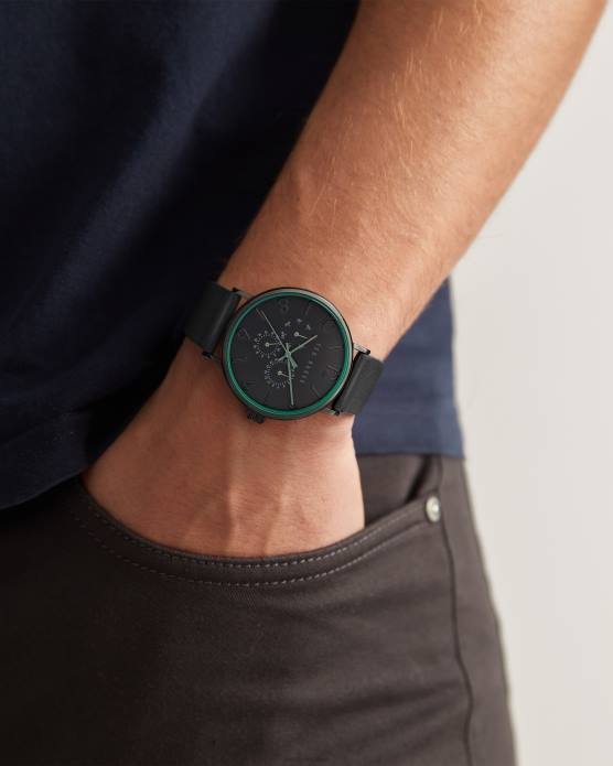 Ted Baker Hommes 60VD1904 accessoires montre timene bracelet cuir lisse noir noir