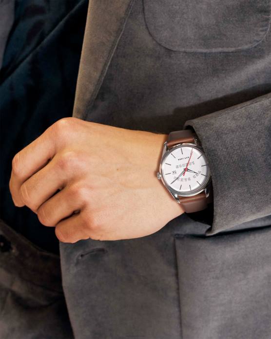 Ted Baker Hommes 60VD2042 accessoires montre bracelet en cuir brique brun