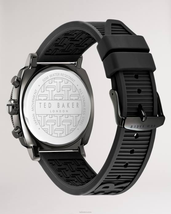 Ted Baker Hommes 60VD2050 accessoires montre à bracelet en silicone argenté noir