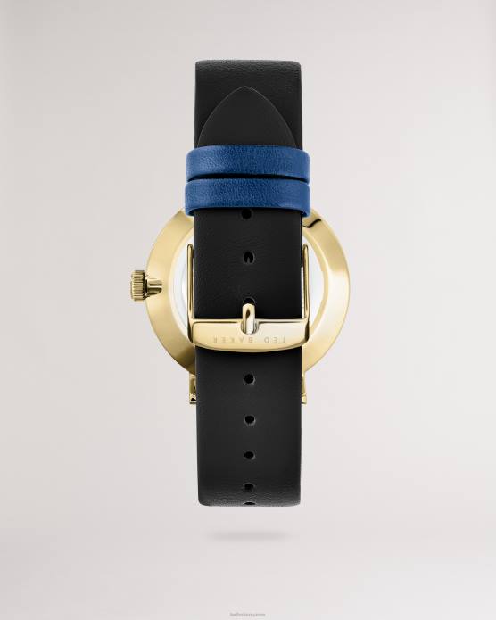 Ted Baker Hommes 60VD2061 accessoires montre cloque en métal et cuir noir