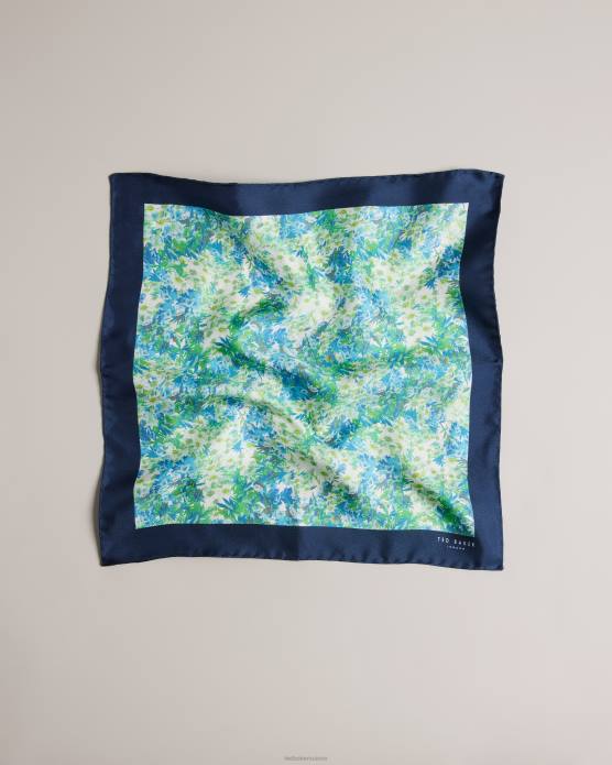 Ted Baker Hommes 60VD2068 accessoires pochette de costume fleurie en soie lamone multicolore