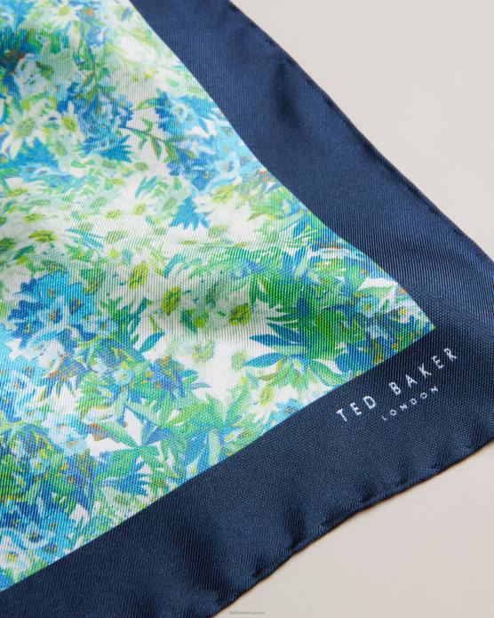 Ted Baker Hommes 60VD2068 accessoires pochette de costume fleurie en soie lamone multicolore