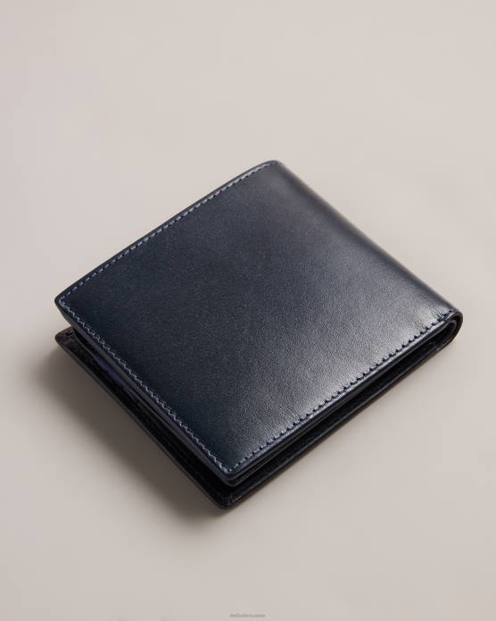 Ted Baker Hommes 60VD1896 accessoires portefeuille en cuir plié Sammed marine