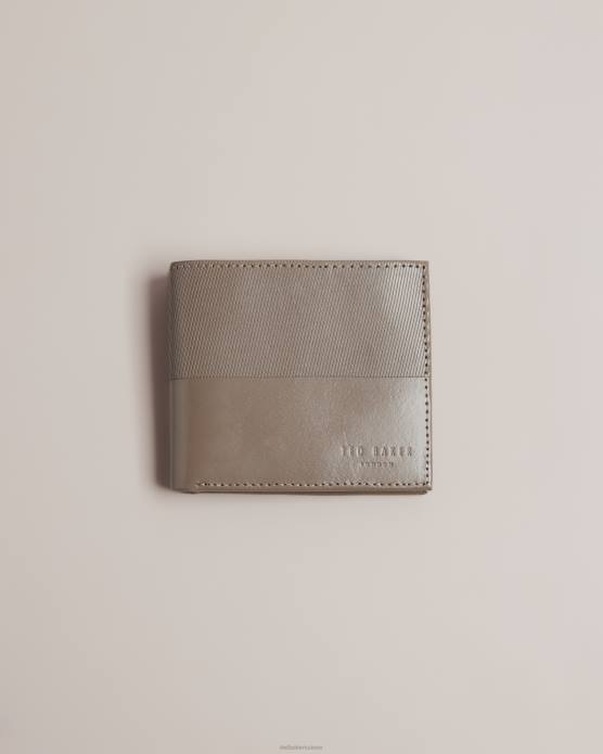 Ted Baker Hommes 60VD2026 accessoires portefeuille à deux volets à rayures gravées au laser Tenary charbon