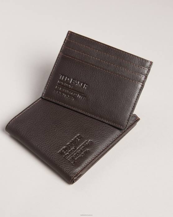 Ted Baker Hommes 60VD2084 accessoires coffret cadeau porte-cartes portefeuille de marque en relief Steven chocolat brun