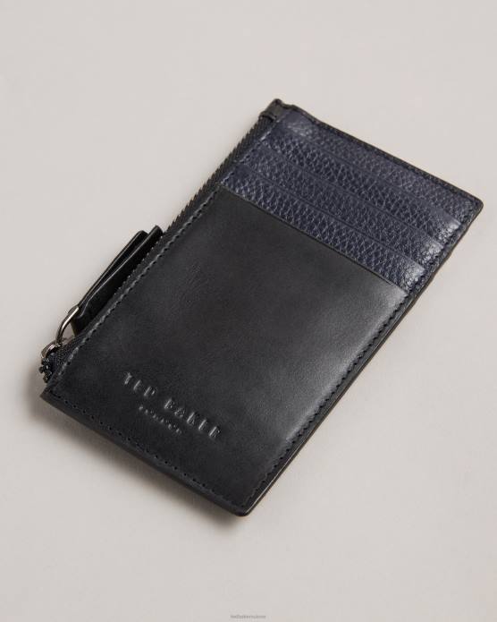 Ted Baker Hommes 60VD1907 accessoires porte-cartes fineas en cuir ciré noir