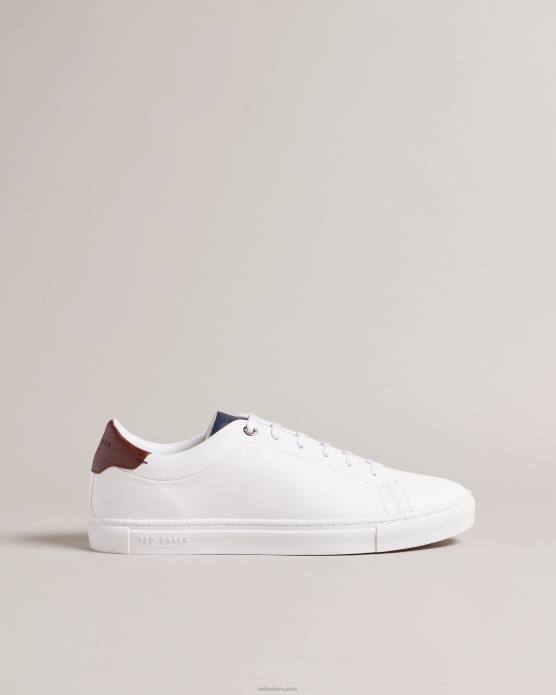 Ted Baker Hommes 60VD1836 chaussures sneaker triloba simple à lacets blanc rouge
