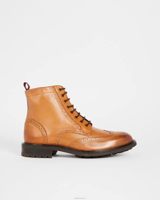 Ted Baker Hommes 60VD1797 chaussures bottes en cuir à lacets Wadelan bronzer
