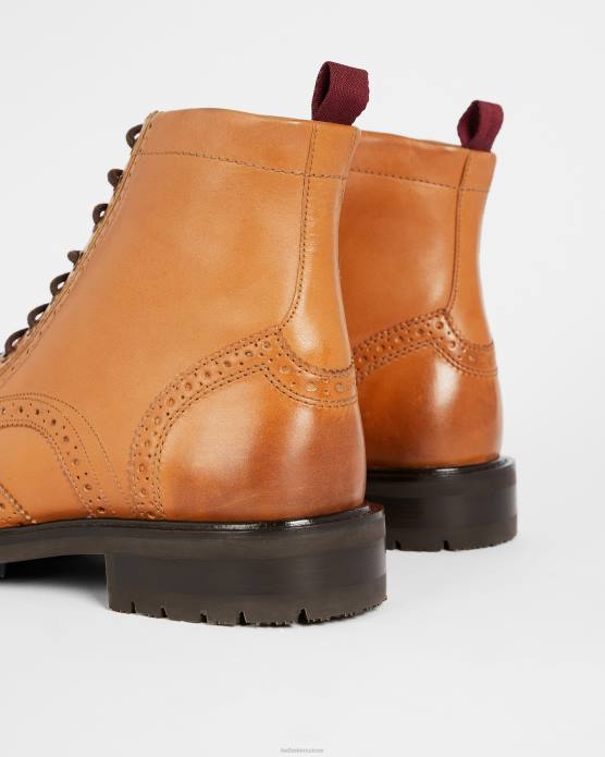 Ted Baker Hommes 60VD1797 chaussures bottes en cuir à lacets Wadelan bronzer