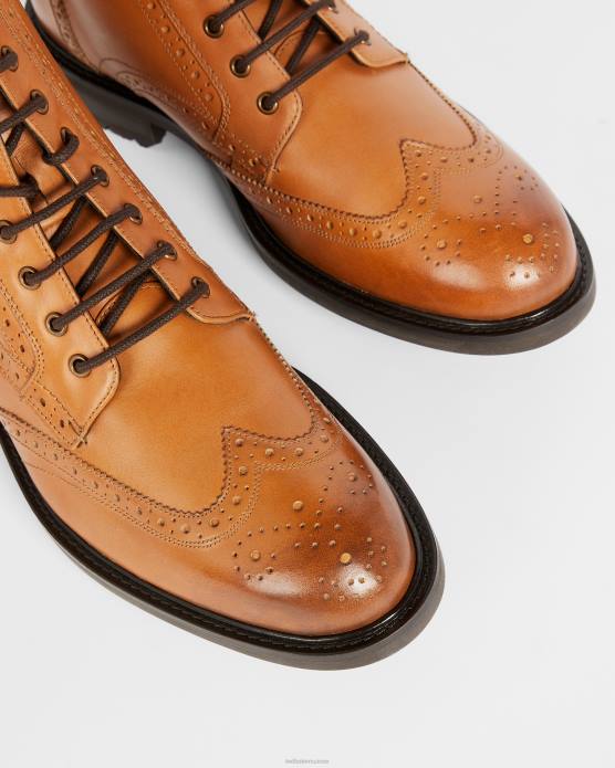 Ted Baker Hommes 60VD1797 chaussures bottes en cuir à lacets Wadelan bronzer